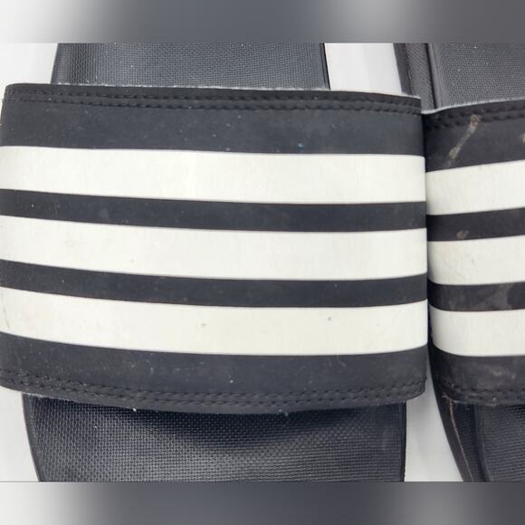 Adidas Adilette Slip On Slide Sandals Flip Flops Women's Size 8 Black & White - Picture 11 of 11